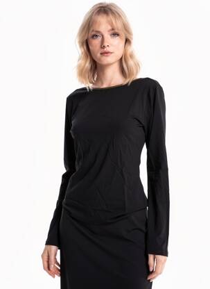 Body col rond manches longues noir PIECES femme