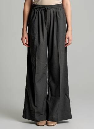 Pantalon flare taille élastique taille normale gris GRACE & MILA femme