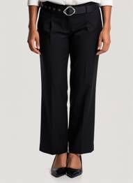 Pantalon droit tissage popeline taille haute noir Y.A.S femme