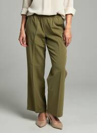 Pantalon droit taille élastique taille normale vert GRACE & MILA femme