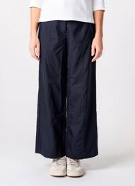 Pantalon large tissage popeline taille haute bleu Y.A.S femme