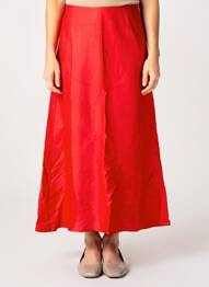 Jupe longue coupe fluide rouge PIECES femme