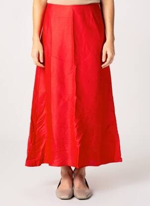 Jupe longue coupe fluide rouge PIECES femme