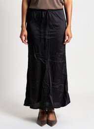 Jupe longue coupe fluide noir GRACE & MILA femme