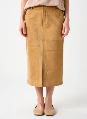 Jupe longue coupe droite beige GRACE & MILA femme