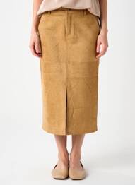 Jupe longue coupe droite beige GRACE & MILA femme