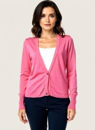 Gilet manches longues fermeture boutonnée sur le devant rose SANDWICH femme