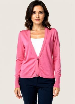 Gilet manches longues fermeture boutonnée sur le devant rose SANDWICH femme