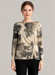 Top imprimé fantaisie manches longues beige SANDWICH femme