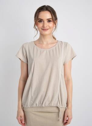 Top imprimé fantaisie manches courtes beige SANDWICH femme