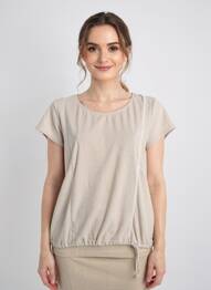 Top imprimé fantaisie manches courtes beige SANDWICH femme