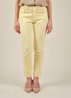 Pantalon 7/8 fermeture zippée sous rabat boutonné jaune CLOSED femme