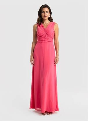 Robe longue sans manche sans manche rose EVA & LOLA femme