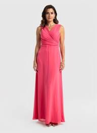 Robe longue sans manche sans manche rose EVA & LOLA femme