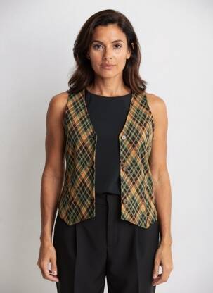 Gilet sans manche coupe cintrée vert PRINCESSE NOMADE femme