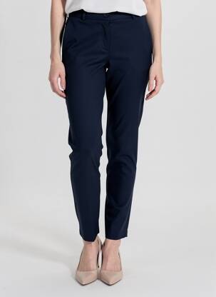 Pantalon slim tissage popeline taille normale bleu FRANSA femme