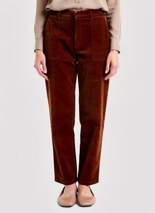 Pantalon droit stretch taille normale marron DEELUXE femme