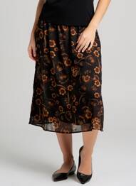 Jupe mi-longue taille normale noir DEELUXE femme