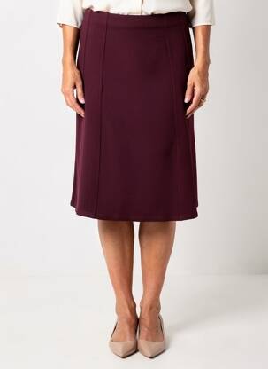 Jupe mi-longue stretch violet GEVANA femme