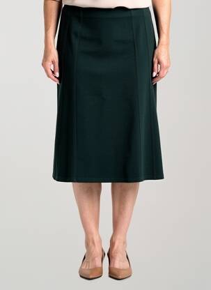Jupe mi-longue stretch vert GEVANA femme