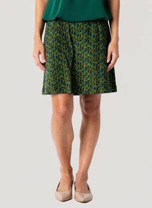 Jupe courte coupe droite vert PRINCESSE NOMADE femme