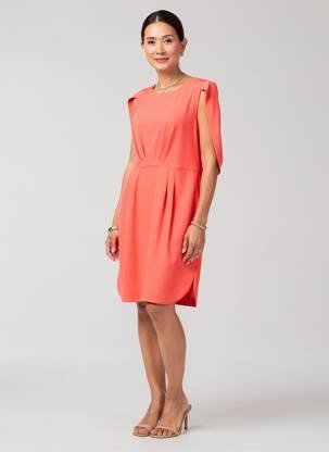 Robe courte manches courtes manches courtes orange INDI & COLD femme