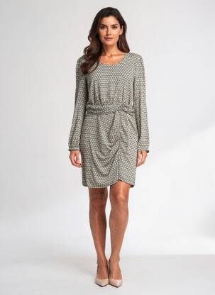 Robe courte manches longues manches longues noir ACOTÉ femme