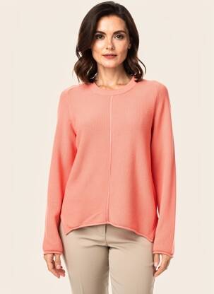 Pull coupe droite manches longues orange YERSE femme