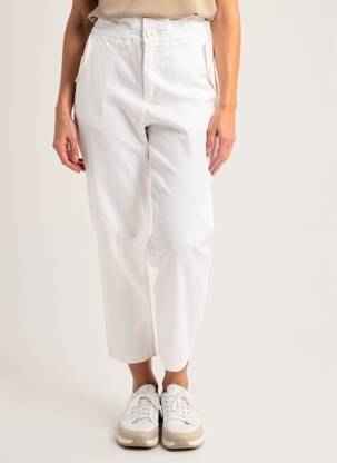 Pantalon 7/8 tissage popeline taille normale blanc PAN femme