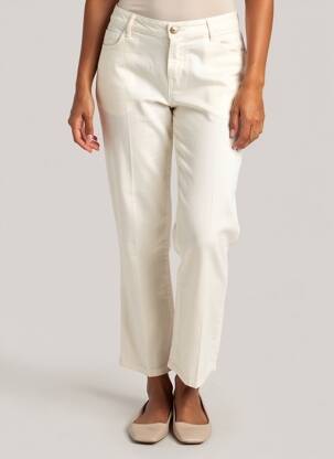 Pantalon 7/8 tissage popeline taille normale beige TRUSSARDI JEANS femme