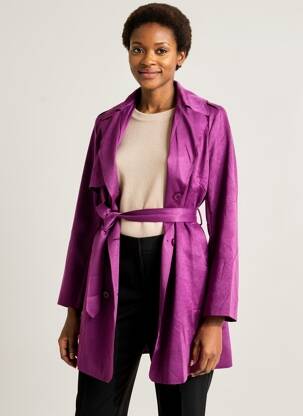 Trench poches sans capuche violet CHRISTY femme