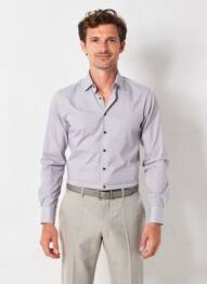 Chemise manches longues imprimé fantaisie gris DESOTO homme