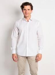 Chemise manches longues coupe cintrée blanc DESOTO homme