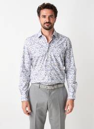 Chemise manches longues coupe cintrée bleu DESOTO homme