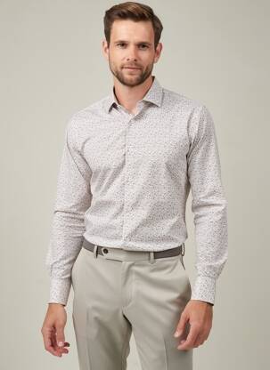Chemise manches longues coupe cintrée blanc STRELLSON homme