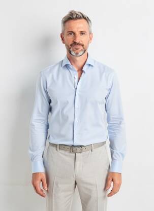 Chemise manches longues coupe cintrée bleu ETERNA homme