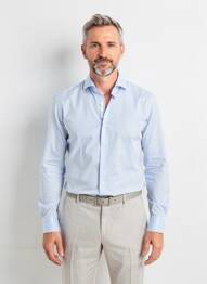 Chemise manches longues coupe cintrée bleu ETERNA homme