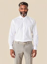 Chemise manches longues tissage popeline blanc STRELLSON homme