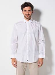 Chemise manches longues tissage popeline blanc STRELLSON homme