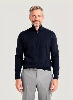 Pull stretch manches longues bleu ESTHEME homme