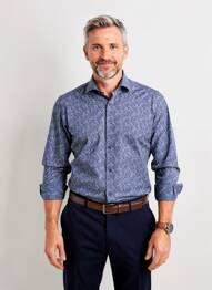 Chemise manches longues imprimé fantaisie bleu STRELLSON homme