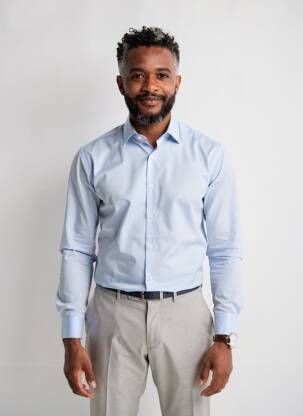 Chemise manches longues coupe cintrée bleu STRELLSON homme