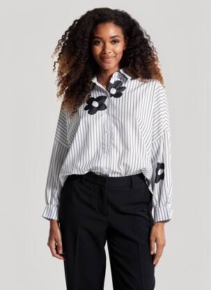 Chemisier coupe droite manches longues blanc NESLAY femme