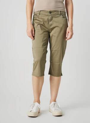 Corsaire tissage denim taille normale vert C'EST BEAU LA VIE femme