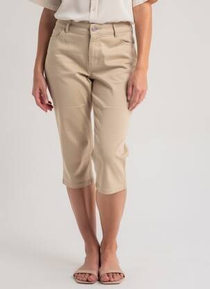 Corsaire tissage denim taille normale beige C'EST BEAU LA VIE femme