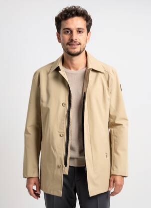 Trench coupe droite sans capuche beige FQ1924 homme