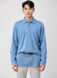 Polo manches longues manches longues bleu WHITE STUFF homme