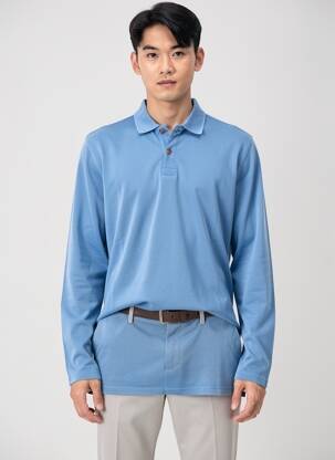 Polo manches longues manches longues bleu WHITE STUFF homme