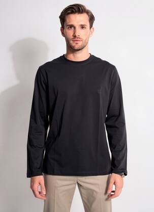 T-shirt broderie manches longues noir HAJO homme