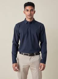 Polo manches longues manches longues bleu MUSTANG homme